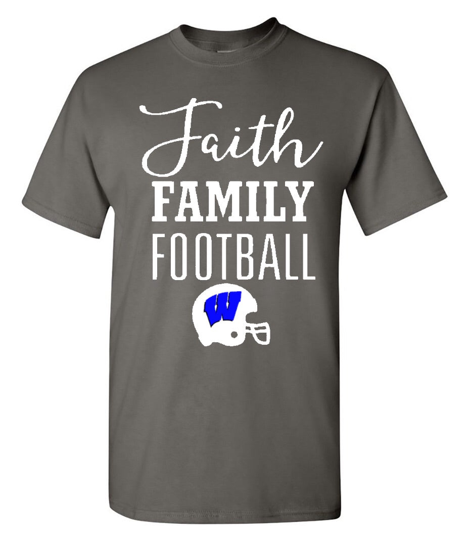 Windsor - Faith Family Football (Windsor) - Charcoal Short/Long Sleeves - Southern Grace Creations