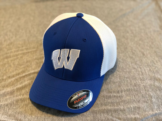 Windsor - Flexfit Mesh Back Cap (C812) - Royal/white - Southern Grace Creations