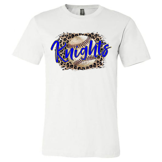 Windsor - Knights Baseball Leopard Background - White (Tee/Hoodie/Sweatshirt) - Southern Grace Creations