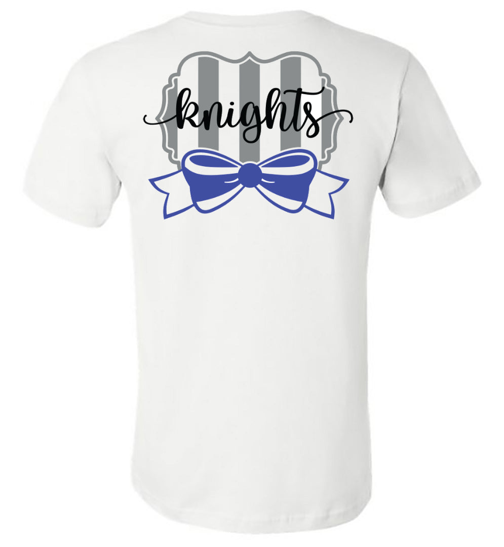 Windsor - Knights Striped Frame with Bow - White (Tee/Hoodie/Sweatshirt) - Southern Grace Creations