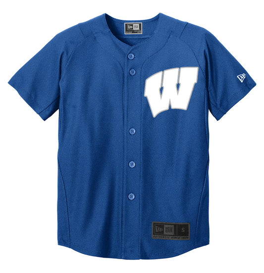 Windsor - New Era® Youth Diamond Era Full-Button Jersey (NEA220) - Royal - Southern Grace Creations