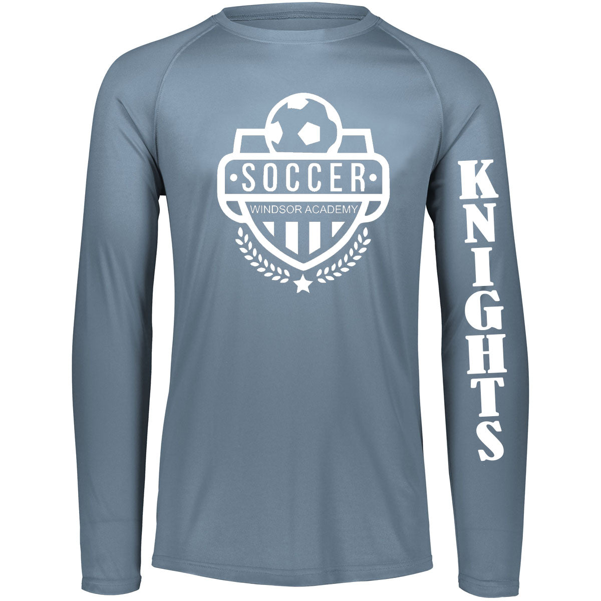 Windsor - Soccer - Windsor Academy Soccer Logo - Graphite DriFit Longsleeve Tee (2795/2796) - Southern Grace Creations