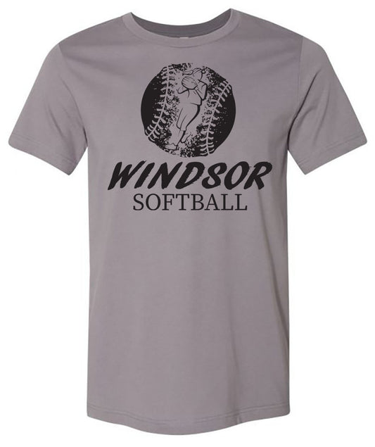 Windsor - Softball Distressed with Player Windsor Softball - Storm (Tee/Hoodie/Sweatshirt) - Southern Grace Creations