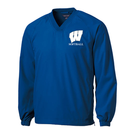 Windsor - Softball - Sport-Tek V-Neck Raglan Wind Shirt (JST72/YST72) - True Royal - Southern Grace Creations