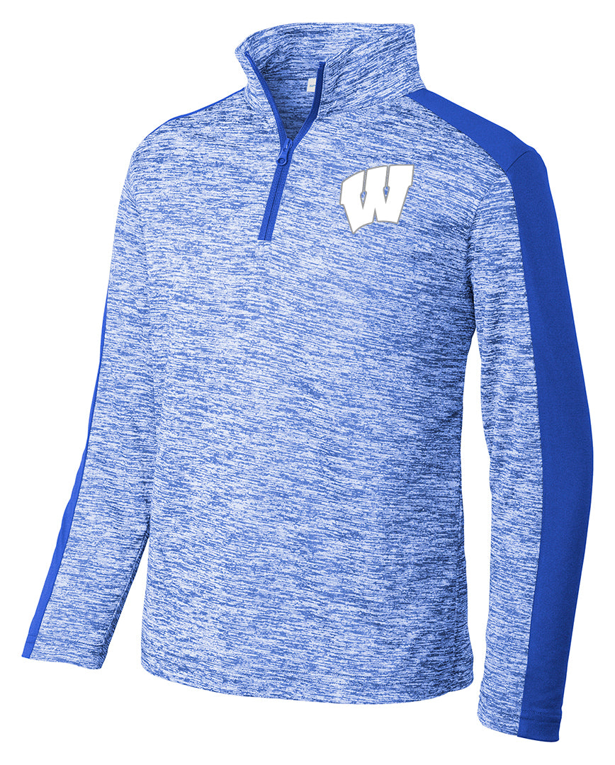 Windsor - Sport-Tek Youth PosiCharge Electric Heather Colorblock 1/4-Zip Pullover - True Royal Electric/ True Royal (YST397) - Southern Grace Creations