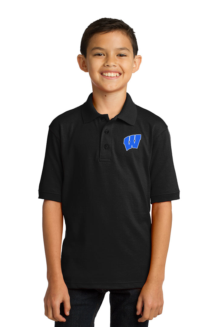 Windsor - Toddler/Youth Polo - Jet Black (KP55Y) - Southern Grace Creations