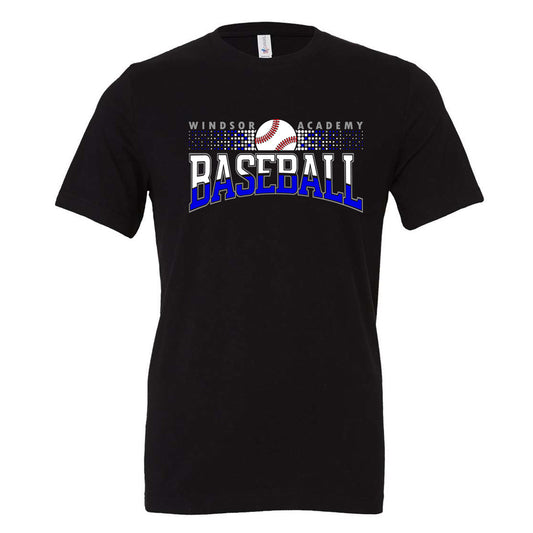 Windsor - Windsor Academy Baseball Halftone - Black (Tee/Hoodie/Sweatshirt) - Southern Grace Creations