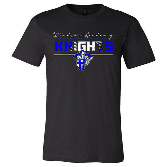 Windsor - Windsor Academy Cross & Knight - Black Short Sleeves Tee - Southern Grace Creations