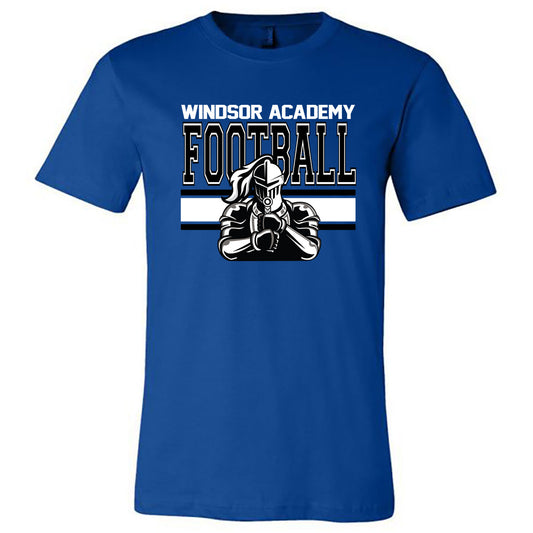 Windsor - Windsor Academy Football Knight - Royal Short Sleeves Tee - Southern Grace Creations