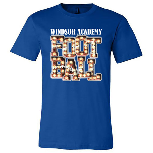 Windsor - Windsor Academy Football Marquee - Royal Short/Long Sleeve Tee - Southern Grace Creations