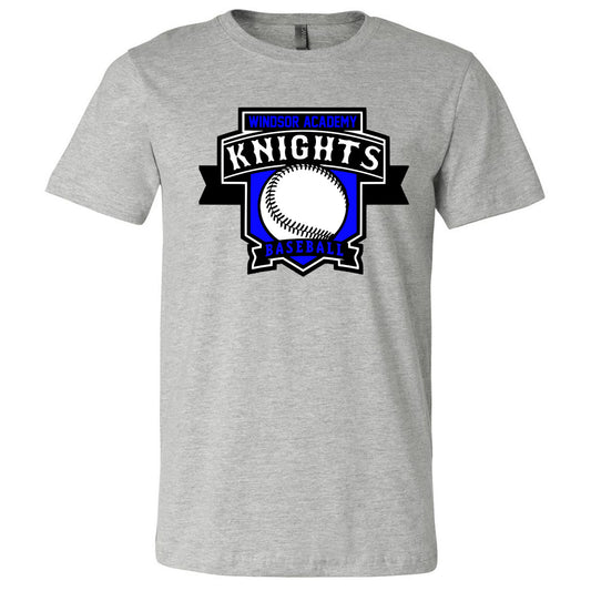 Windsor - Windsor Academy Knights Baseball Banner - Athletic Heather (Tee/Hoodie/Sweatshirt) - Southern Grace Creations