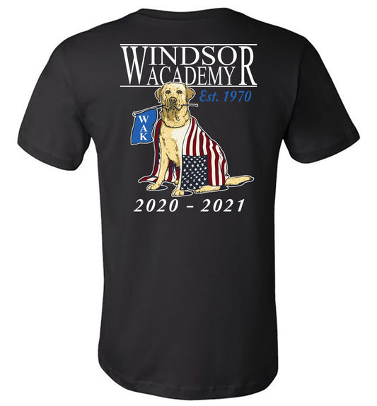 Windsor - Windsor Academy with Dog and Flag - Black (Tee/Hoodie/Sweatshirt) - Southern Grace Creations