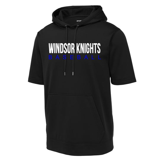 Windsor - Windsor Knights Baseball - Fleece Short Sleeve Hooded Pullover - Black - Southern Grace Creations