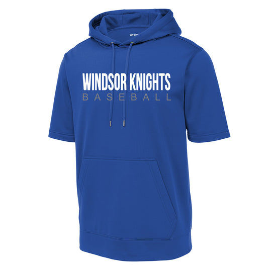 Windsor - Windsor Knights Baseball -Fleece Short Sleeve Hooded Pullover - Royal - Southern Grace Creations