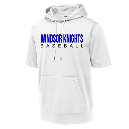 Windsor - Windsor Knights Baseball -Fleece Short Sleeve Hooded Pullover - White - Southern Grace Creations