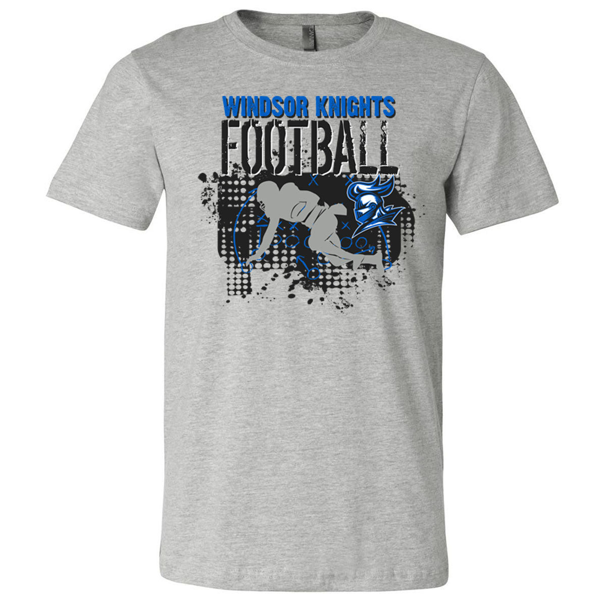 Windsor - Windsor Knights Football Distressed - Athletic Heather (Tee/Hoodie/Sweatshirt) - Southern Grace Creations