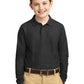 Windsor - YOUTH Long Sleeve Polo - BLACK (Y500LS) - Southern Grace Creations