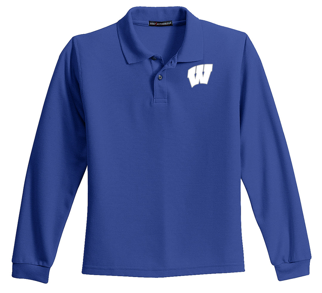 Windsor - YOUTH Long Sleeve Polo - ROYAL (Y500LS) - Southern Grace Creations