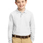Windsor - YOUTH Long Sleeve Polo - WHITE (Y500LS) - Southern Grace Creations