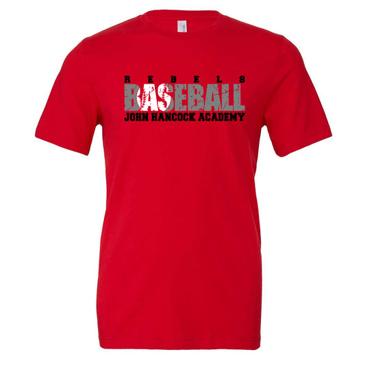 john hancock - rebels distressed baseball john hancock academy - Red (Tee/DriFit/Hoodie/Sweatshirt) - Southern Grace Creations