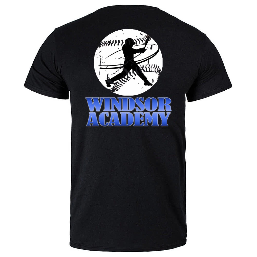 windsor - baseball with player - black tee - Southern Grace Creations